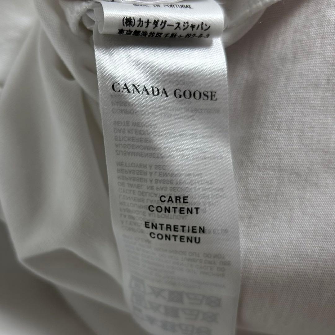 303【美品】カナダグース☆袖ワッペン入り長袖Tシャツ ロンＴ ホワイト