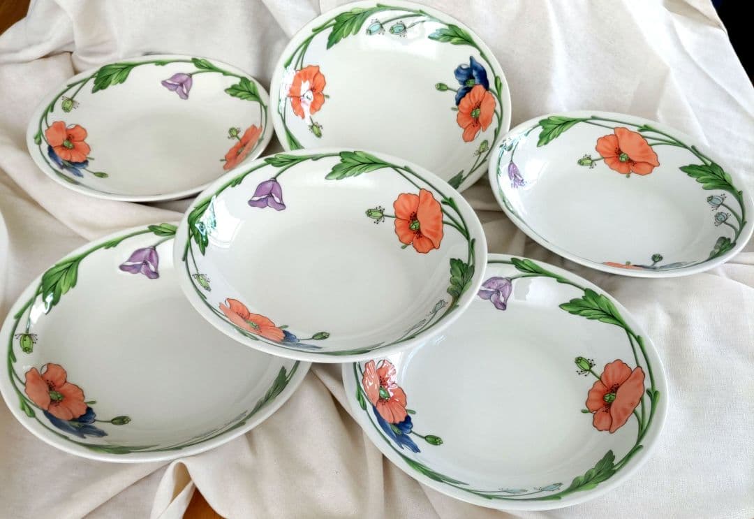 Villeroy & Boch Amapolo 花柄 ボウル 6枚セット
