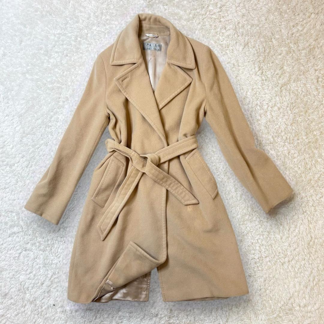 MaxMara 銀タグ アンゴラ混 キャメル ベルト ガウンコート ロングコート