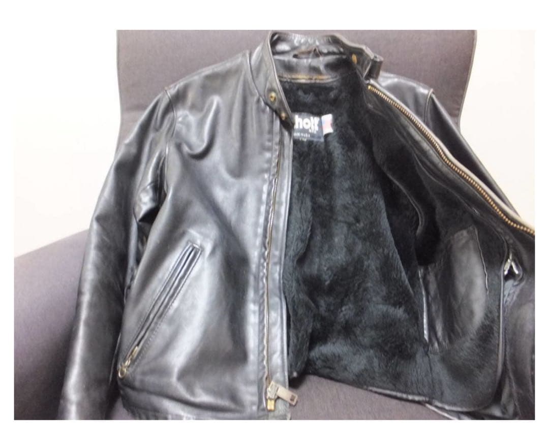 Schott ブラックレザーシングルライダースジャケット38 (M)品番641G