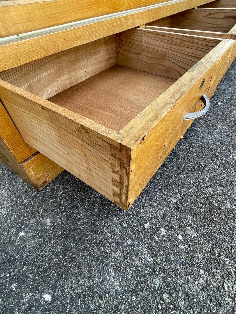 稀少/当時物/大型/水屋箪笥/箪笥/ガラス棚/食器棚/収納棚/小引き出し/②