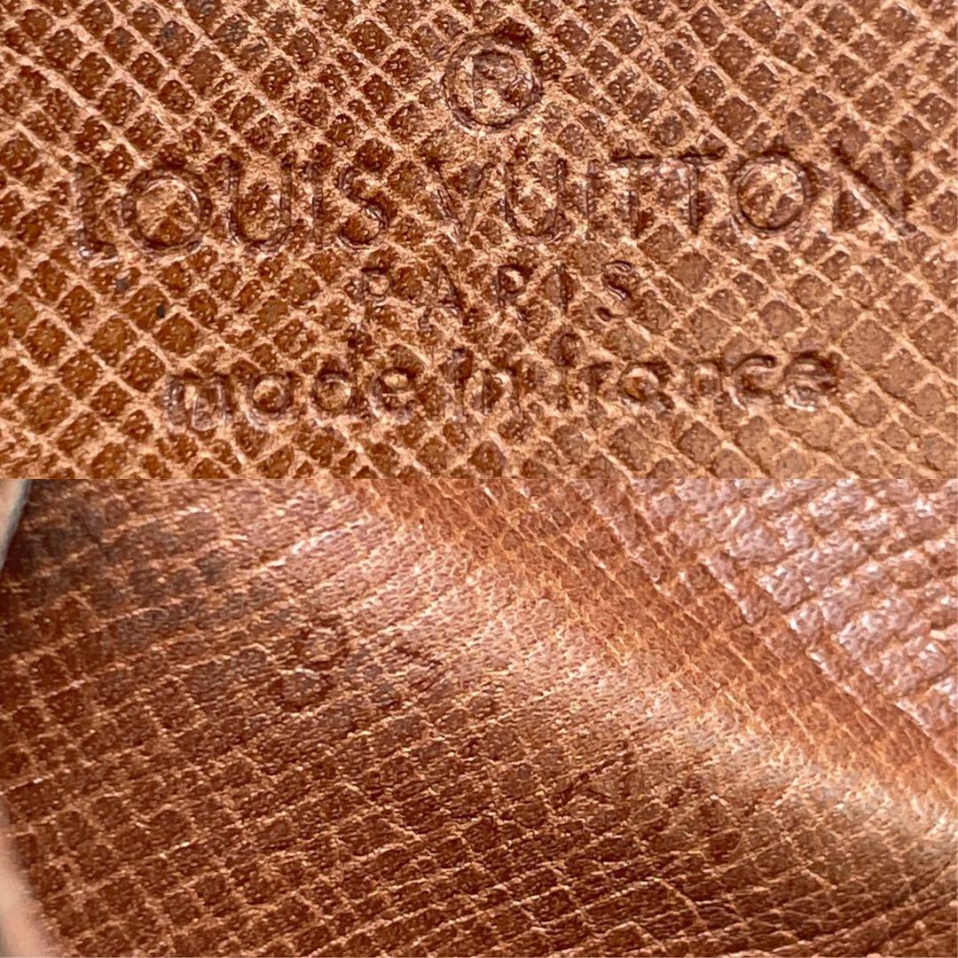 【微美品】ルイヴィトン 折り財布 レザー モノグラム ブラウン 茶