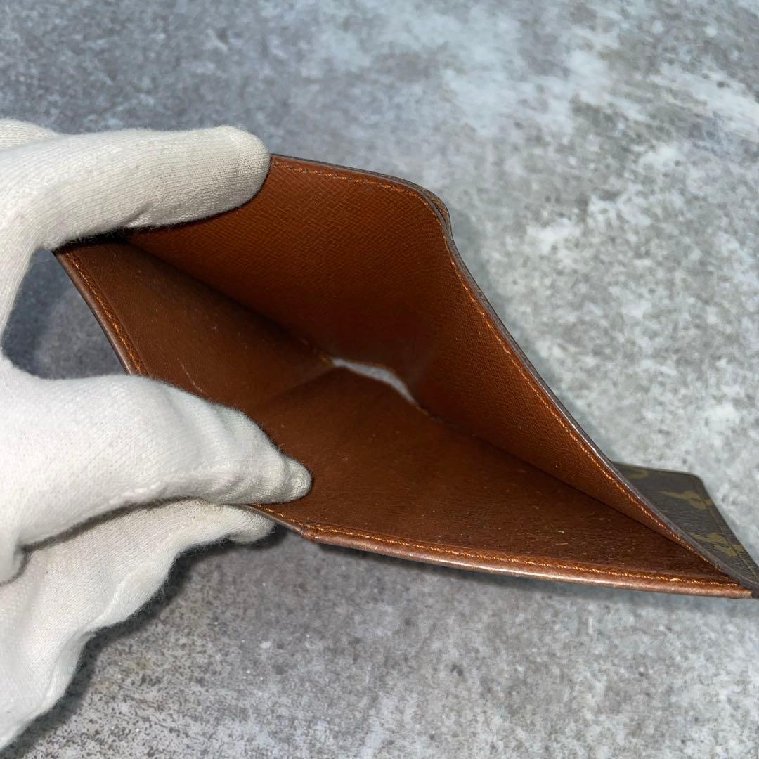 【微美品】ルイヴィトン 折り財布 レザー モノグラム ブラウン 茶
