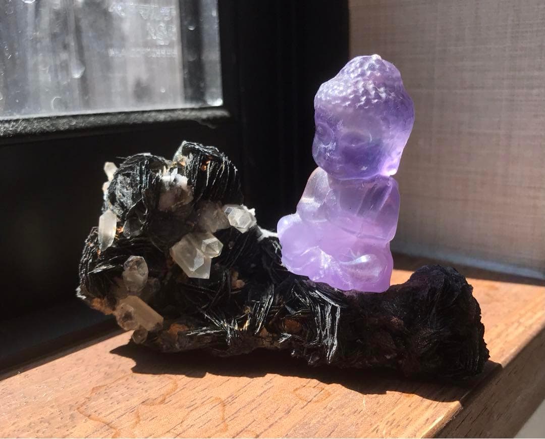 ☘️スペキュライト&クォーツ 鏡鉄鉱&水晶　仏様セット❤︎