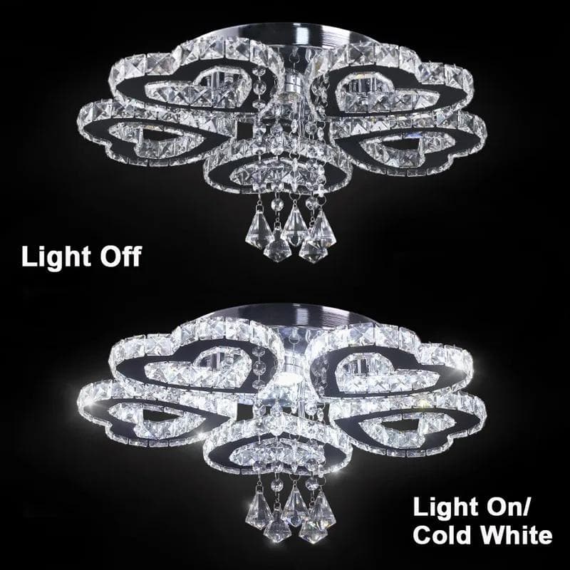 シャンデリア 5ハート型 クリスタル LED シーラングライト スワロフスキー