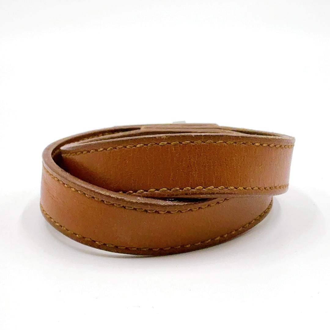 ◇エルメス◇レザー/ケリー/ドゥブルトゥール/ブレスレット/刻印:□F/ブラウン