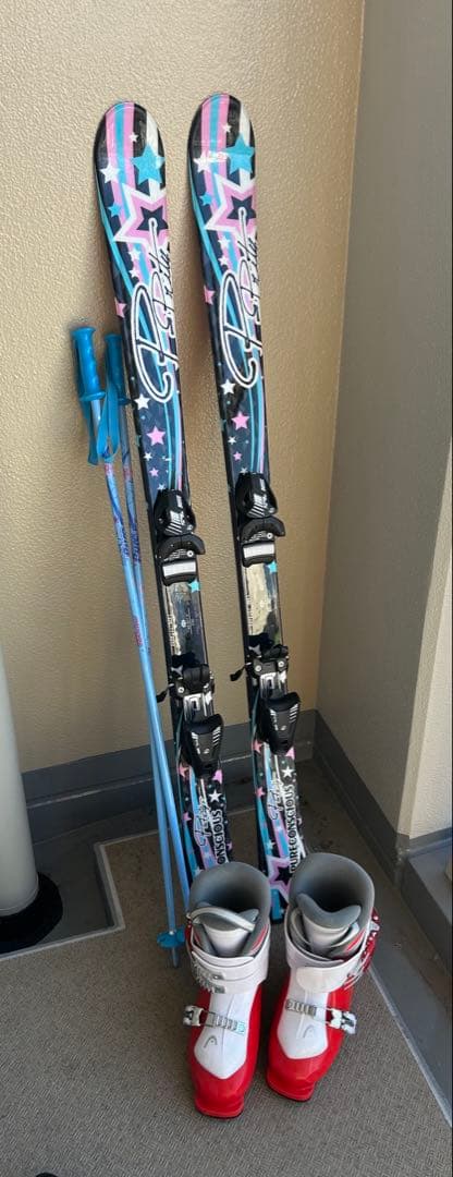 スキーセット スキー130、ブーツ23cm、ストック
