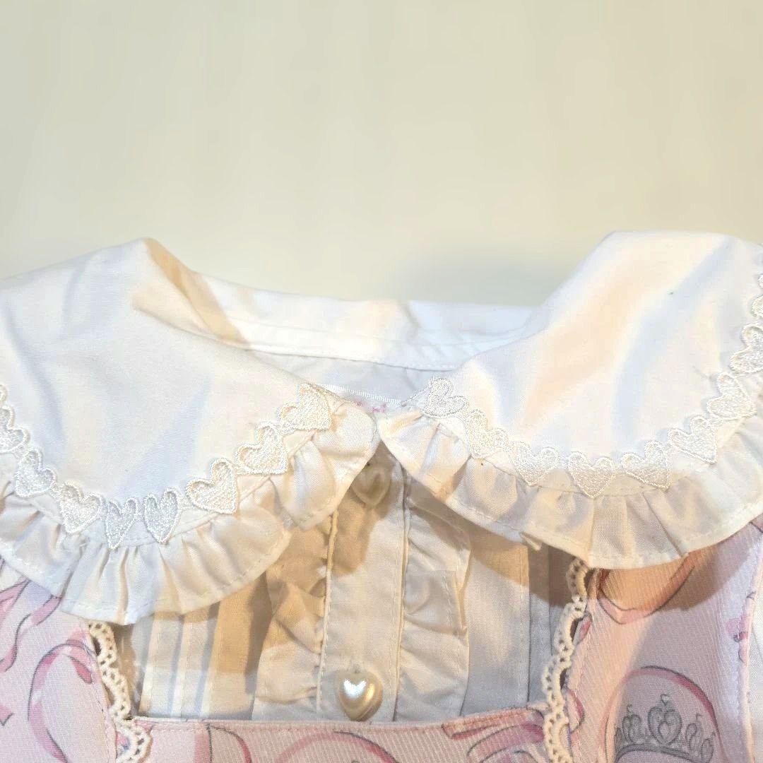 メゾピアノ35周年　ウサギバレリーナ柄ジャンバースカートセット(ヘアゴム付き)