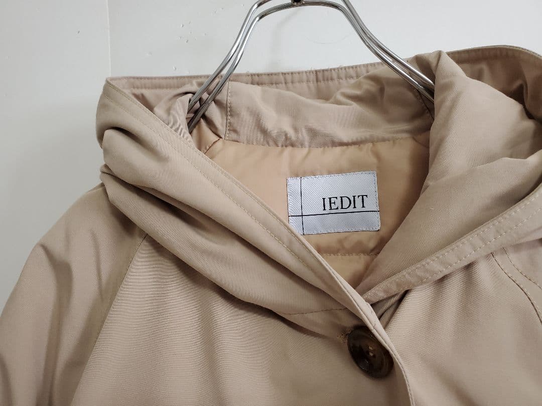 IEDIT 撥水（はっすい）素材がうれしい！すっきりロング丈ダウンコート L