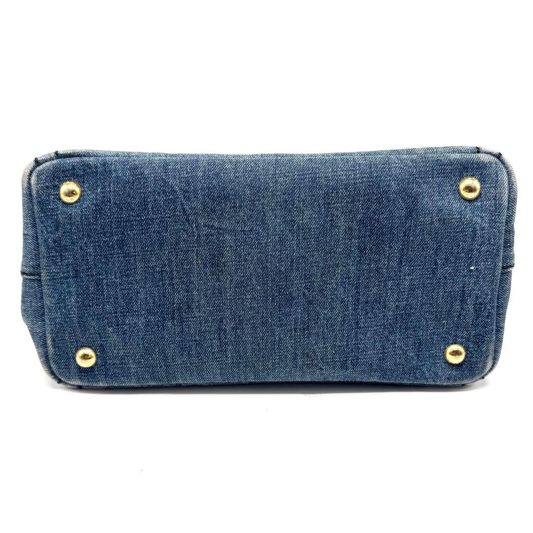 【正規品】プラダ PRADA カナパ SS デニム トートバッグ ハンドバッグ