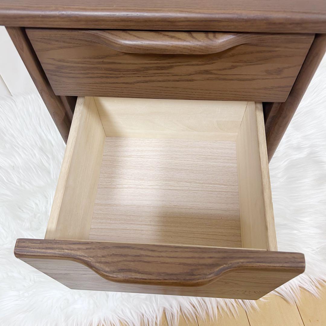 【廃盤希少】ニトリ　NITORI ナイトテーブル　アーシュ2段　コンセント2 ②