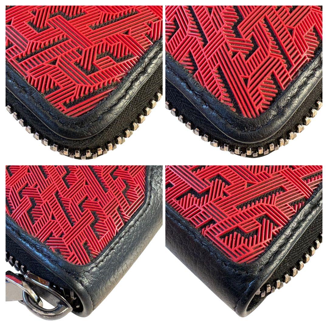 近年モデル　美品　クリスチャンルブタン　長財布　ラウンドファスナー　レザー　赤