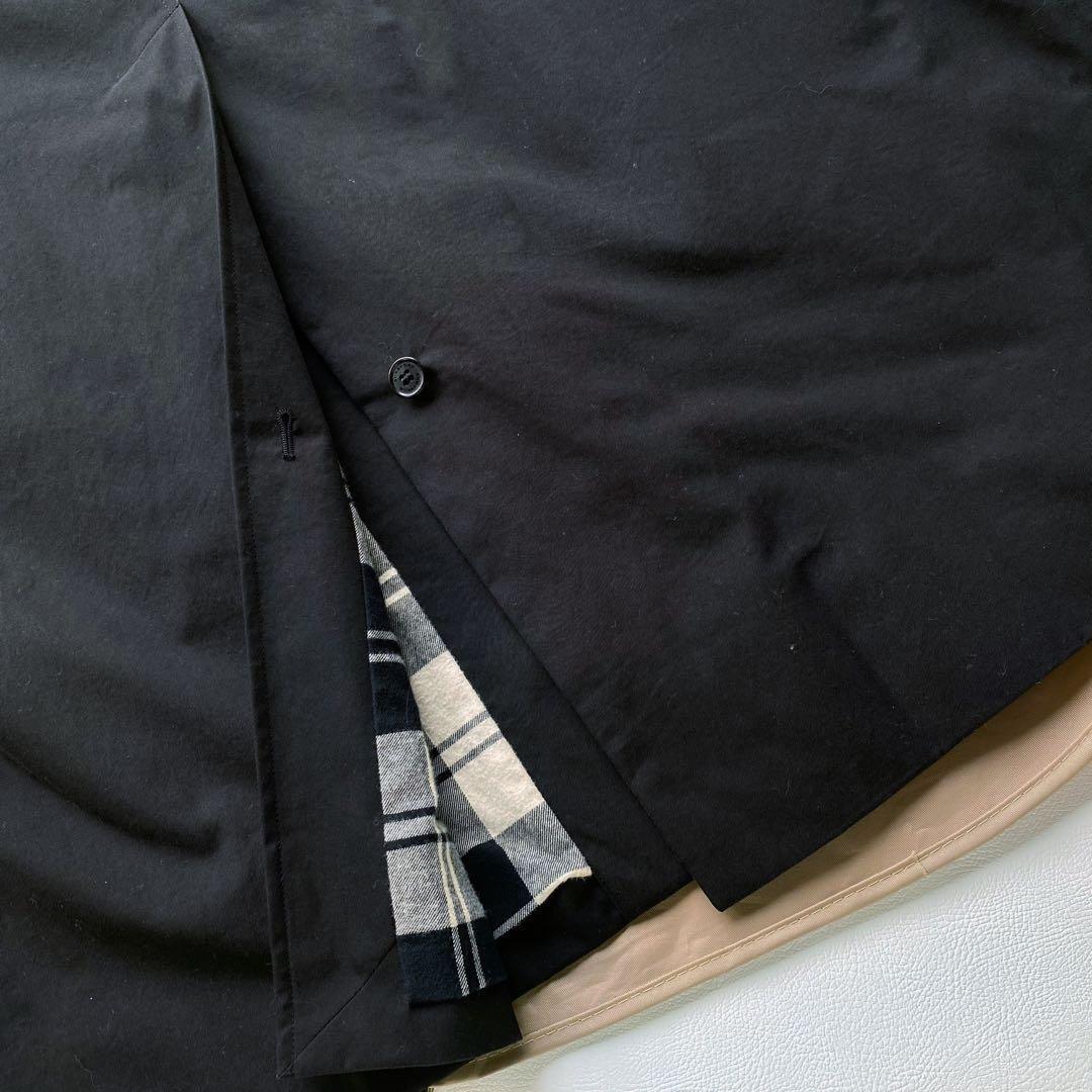 近年　バーバリー　襟袖裏ノバチェック　ロゴ刺繍　ステンカラーコート　ガーメント