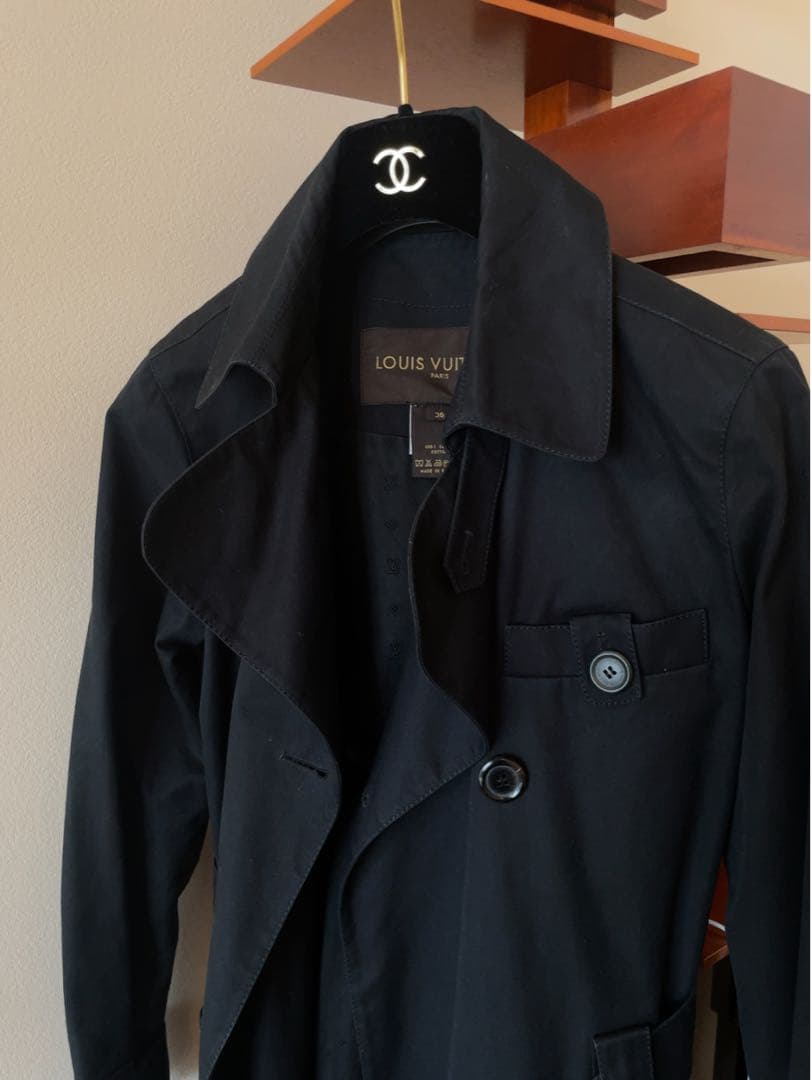 【LOUIS VUITTON】ルイ・ヴィトン　トレンチコート38 黒