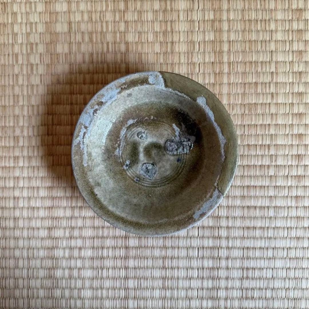 古瀬戸 高台おろし皿 卸皿 中皿 鎌倉時代 灰釉 山茶碗 陶片 古美術 骨董