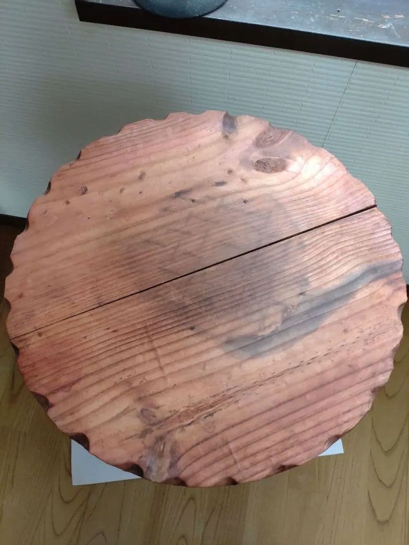 アンティーク 木製 サイドテーブル 花台 ■ビンテージ インテリア レトロ