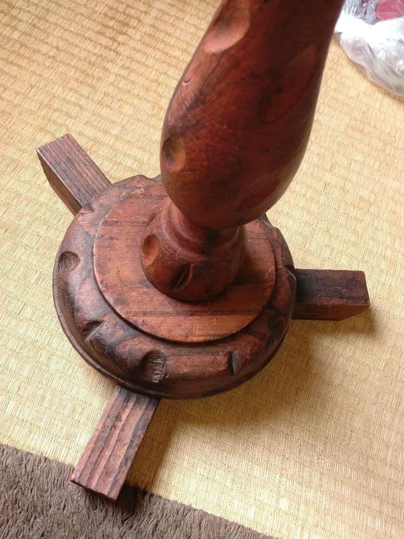 アンティーク 木製 サイドテーブル 花台 ■ビンテージ インテリア レトロ