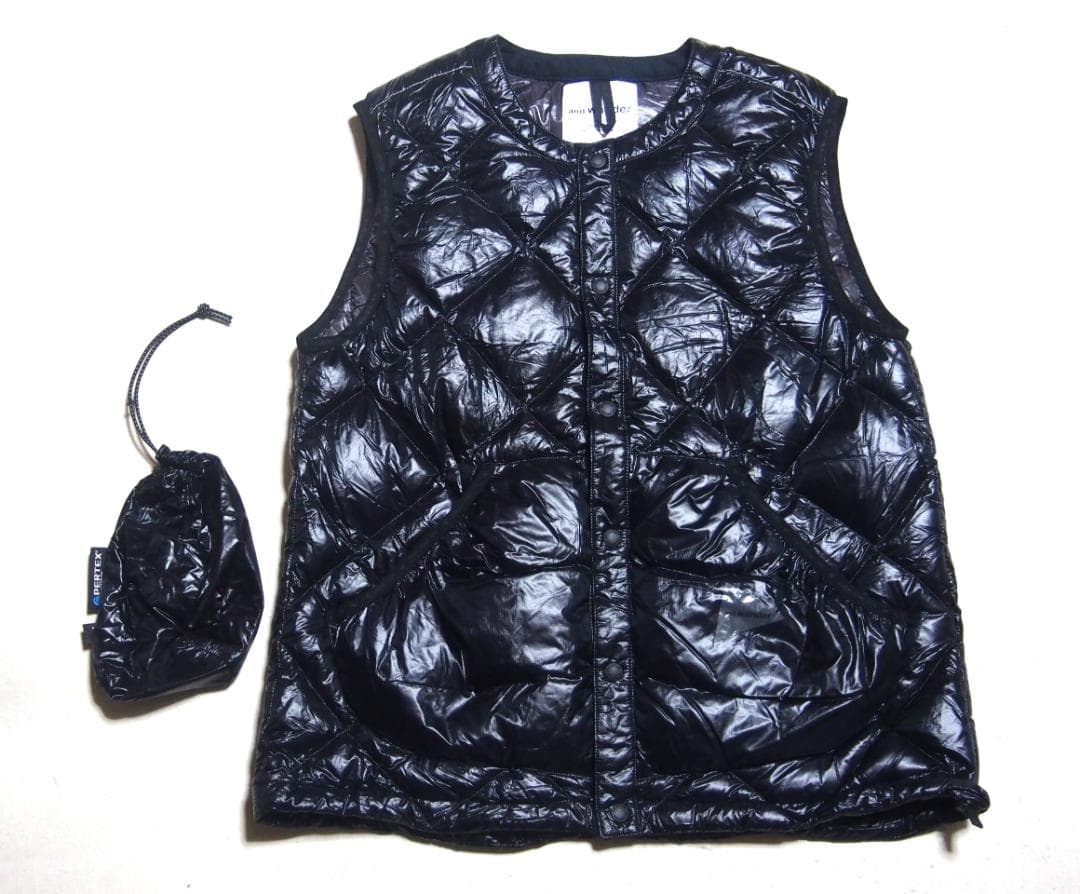 23FW and wander アンドワンダー ダウンベスト サイズWM