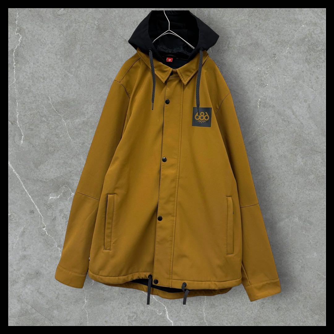 686 コーチジャケット スノーボードウェア 撥水 フード着脱可 Mサイズ