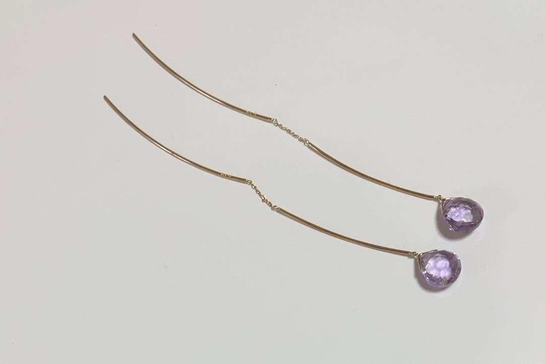 限定値下げ　スタージュエリー k10アメリカンピアス　アメジスト　2月誕生石