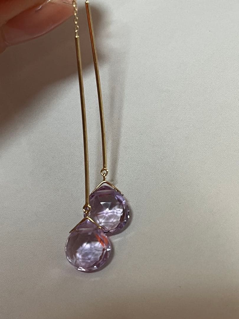 限定値下げ　スタージュエリー k10アメリカンピアス　アメジスト　2月誕生石