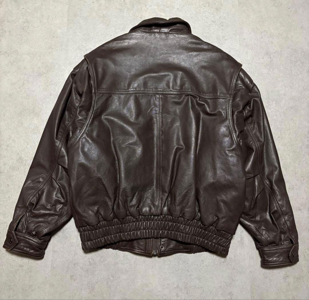 【vintage】フライトジャケット XL本革　A2 ブルゾン　ボンバー　短丈