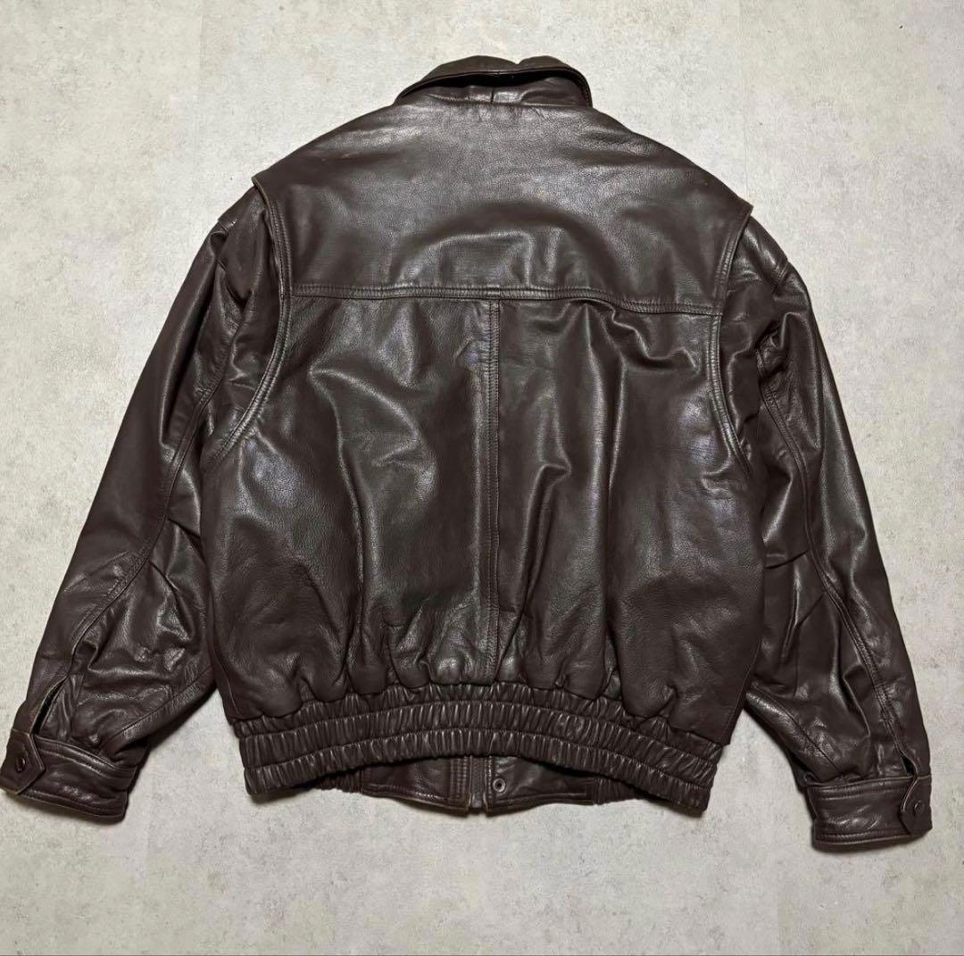 【vintage】フライトジャケット XL本革　A2 ブルゾン　ボンバー　短丈
