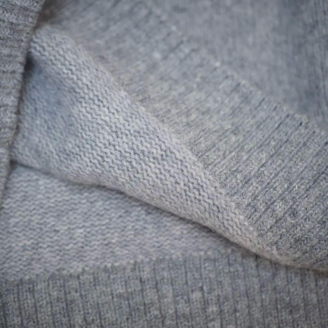 6〈ROKU〉アルパカ ウール ニット グレー