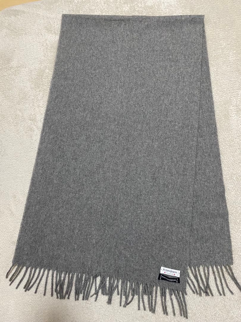 ヴィンテージ⭐︎イヴ・サンローランリヴゴーシュ　イタリア製カシミアマフラー