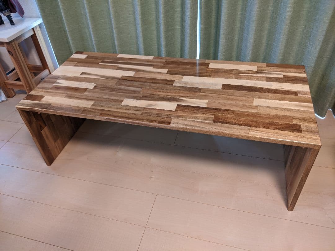 アカシアのローテーブル幅100㎝×奥行45㎝×高37㎝［机　デスク　リビング］