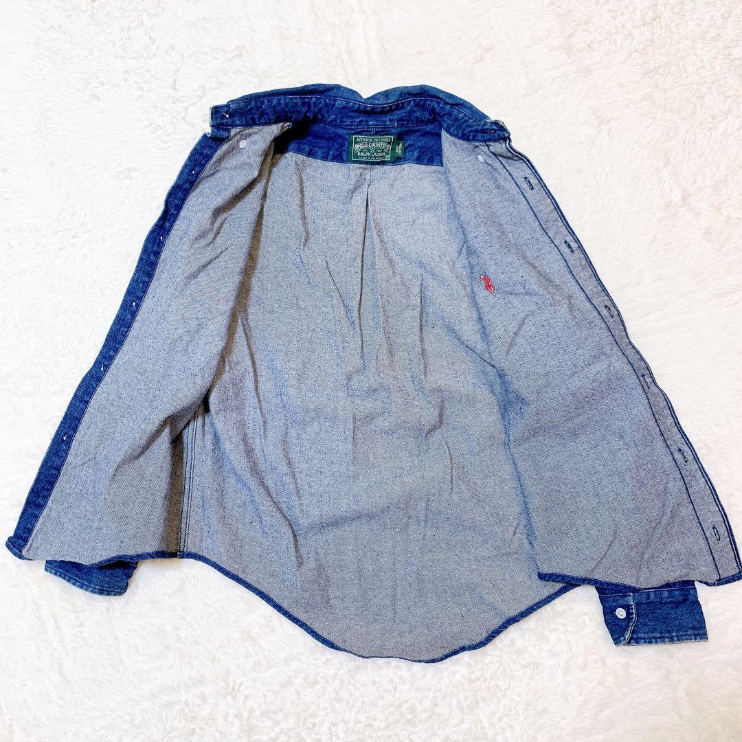 ラルフローレンpolo country デニムシャツ Sメンズ 綿100%高見え
