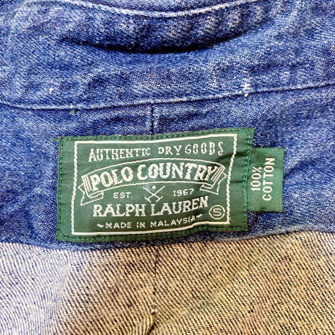 ラルフローレンpolo country デニムシャツ Sメンズ 綿100%高見え