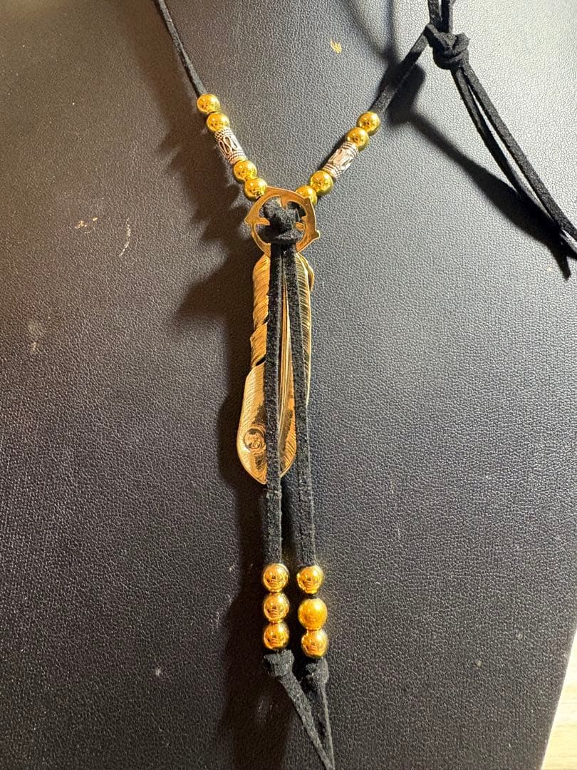 全金フェザーネックレス