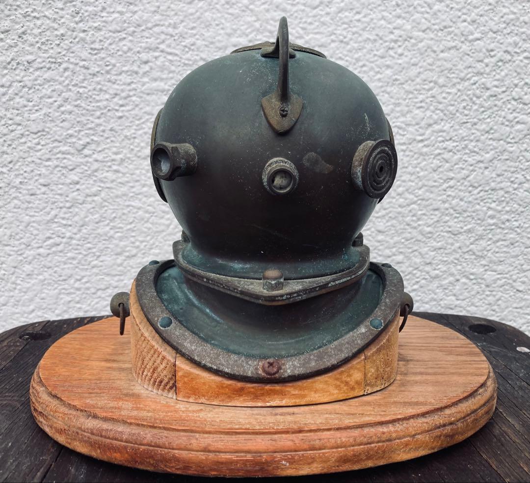 潜水ヘルメット　銅製オブジェ アンティーク インテリア　置き時計