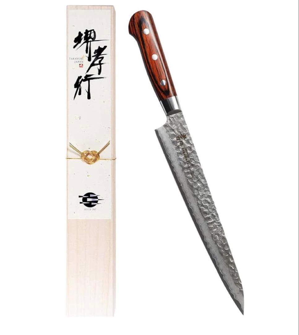 695 堺孝行 筋引き包丁 マホガニー柄V金10号　ds24001