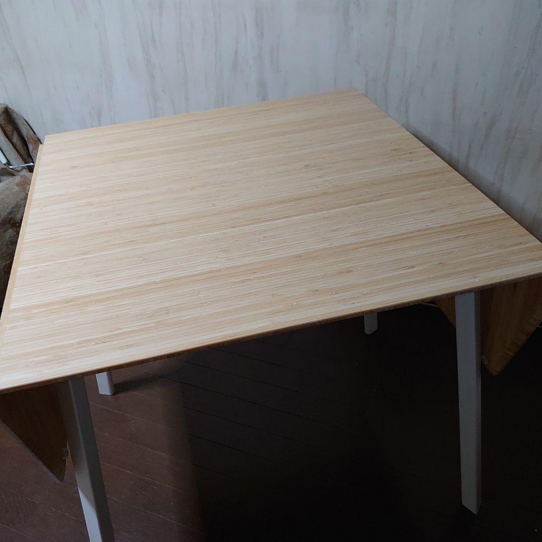 IKEA 折りたたみテーブル ナチュラル/ホワイト 竹