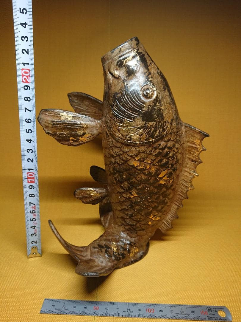 魚　鯉　花器　金属　オブジェ　置物　インテリア　工芸品　美術品　A1124
