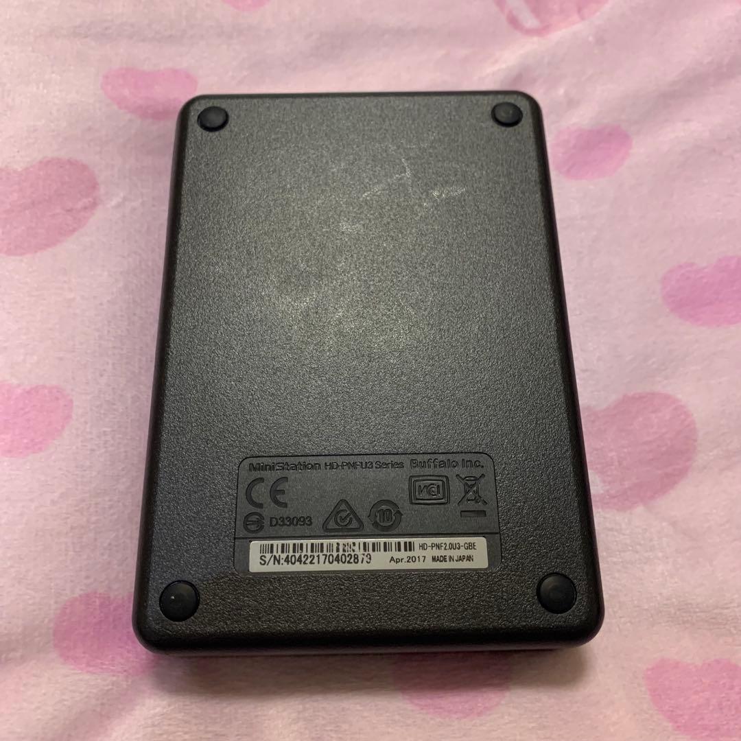 大容量 BUFFALO 2TB ポータブル HDD