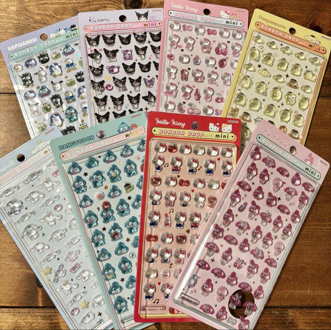 【正規品】ボンボンドロップシール ミニ サンリオ 8枚セット