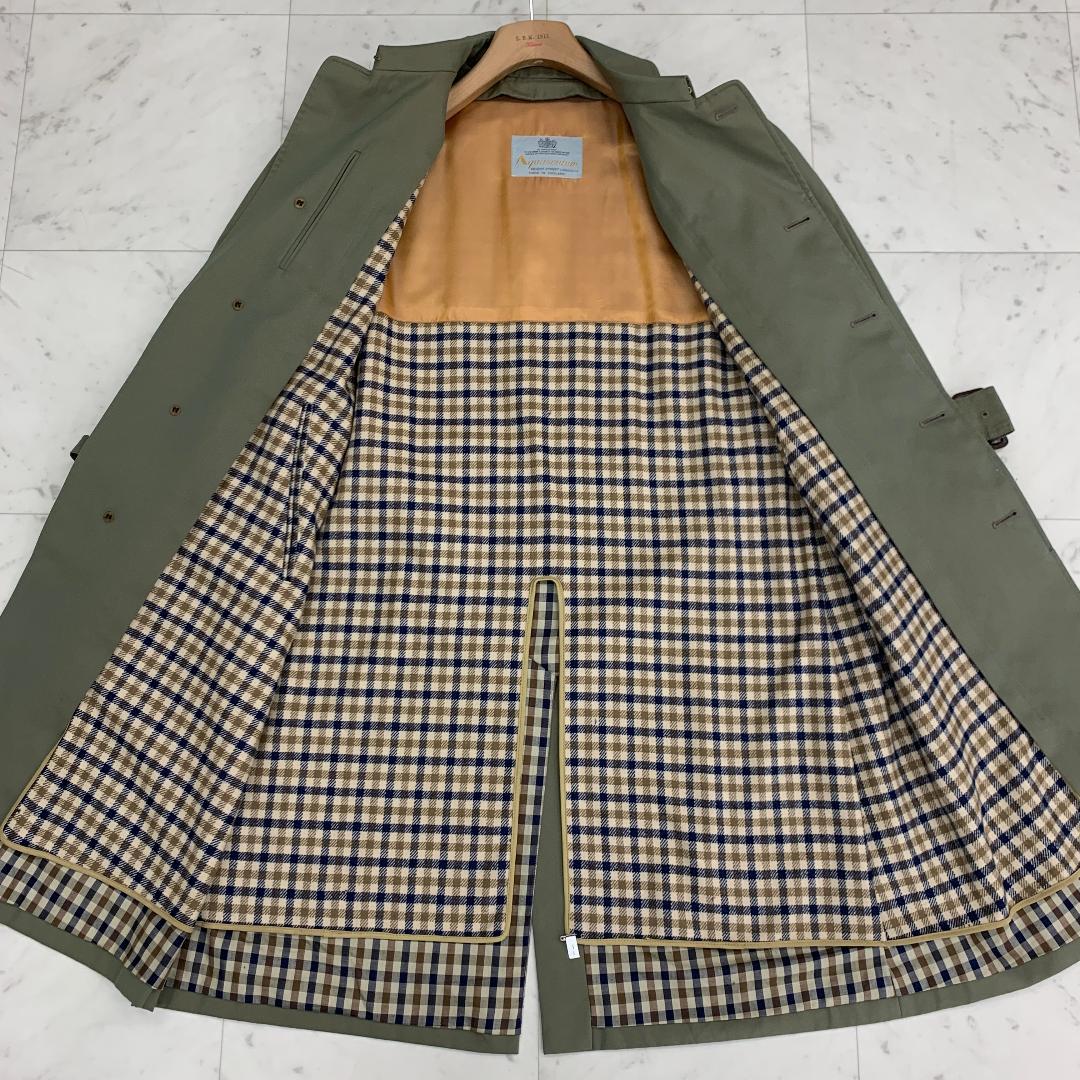 アクアスキュータム バルマカーンコート 36 Sサイズ ベルト付き 玉虫色 光沢