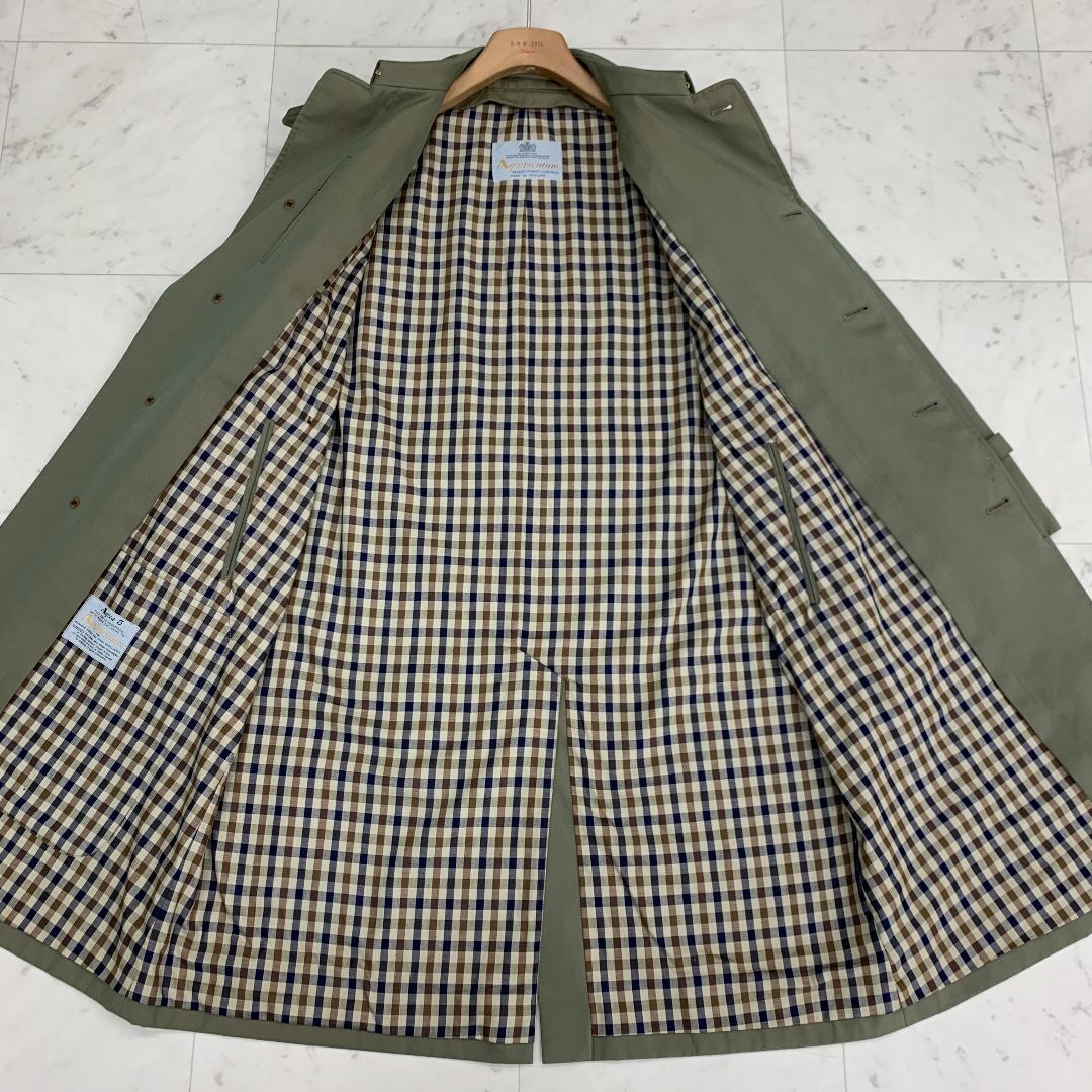 アクアスキュータム バルマカーンコート 36 Sサイズ ベルト付き 玉虫色 光沢