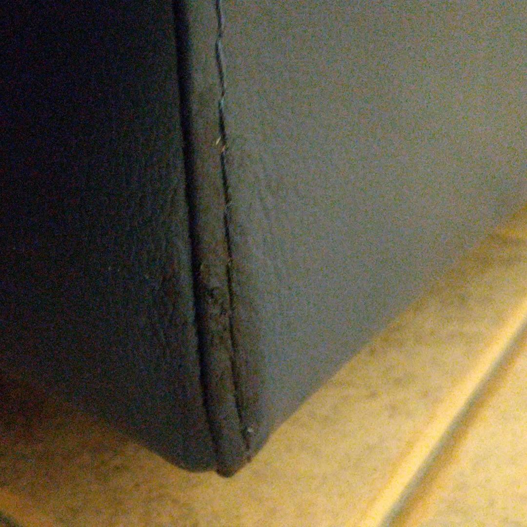 本革ダブルオットマンテーブル付 濃紺 収納付きスツール