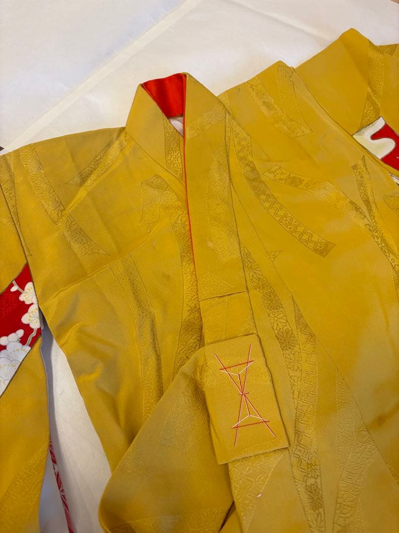 七五三 正絹 子ども着物 3才 5才 山吹色 熨斗 sM2511114