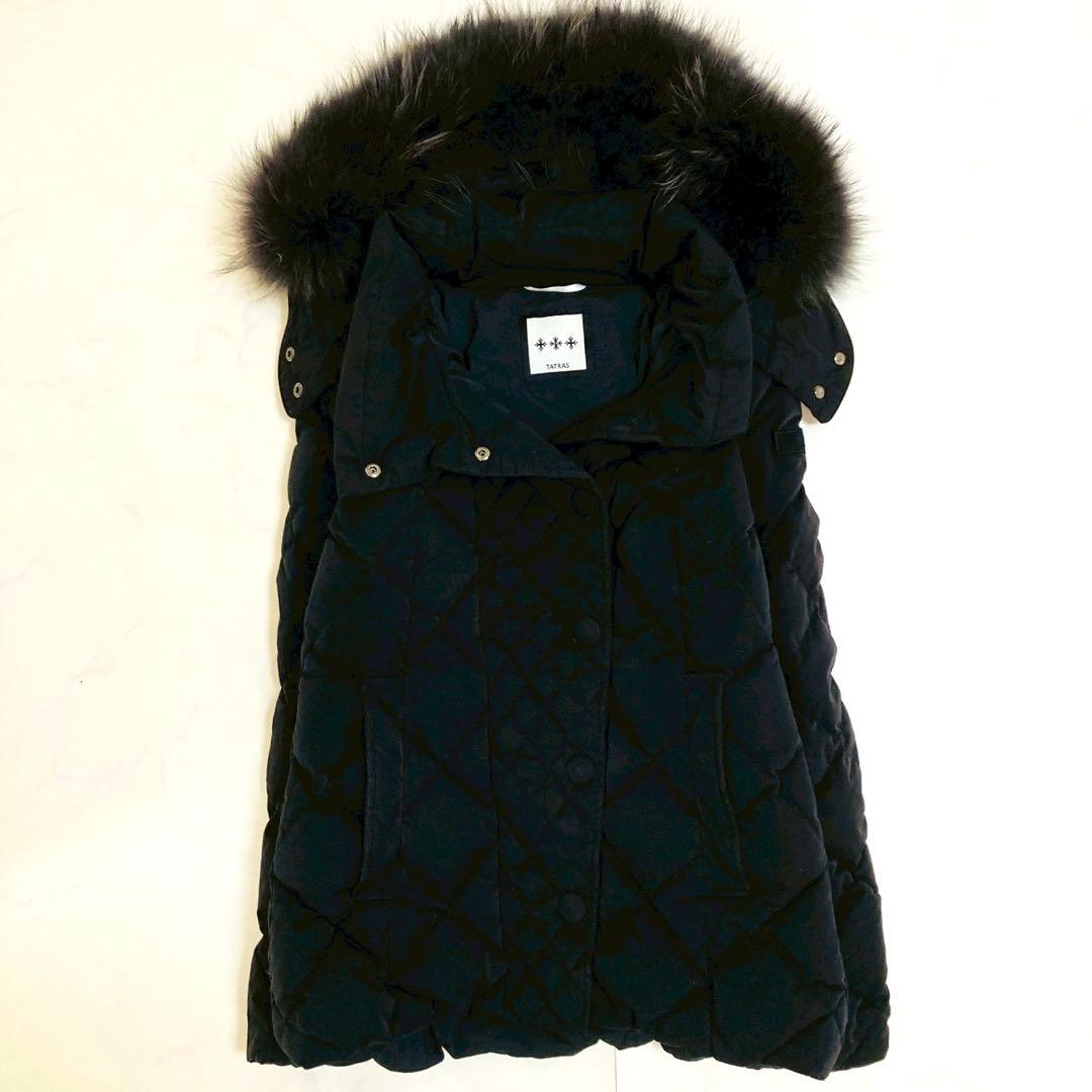 タトラス　ベリーナ　ラクーンファー　キルティング　ダウンコート　黒　02
