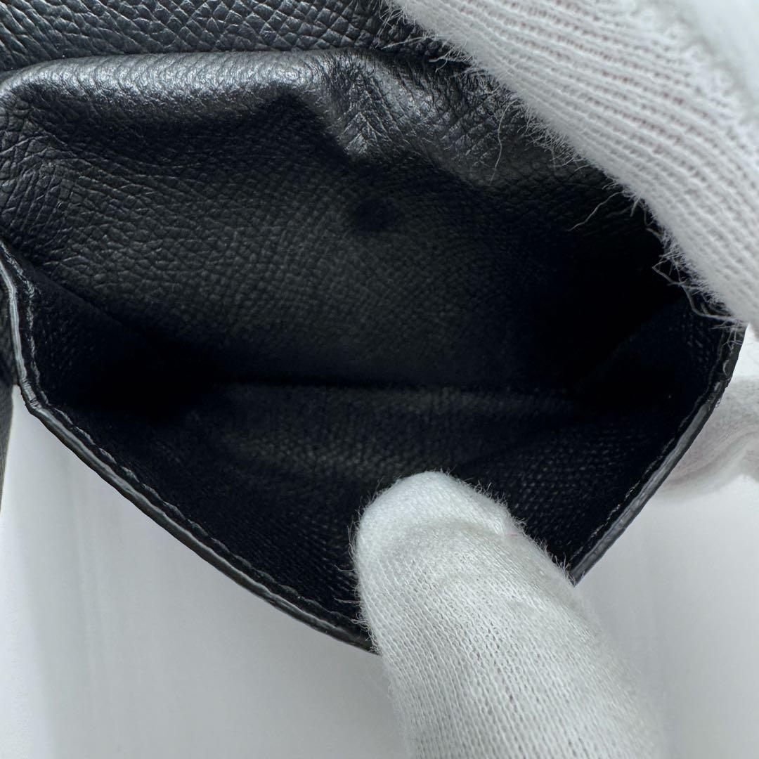 【美品】BALENCIAGA ロゴ 二つ折り財布 594315 ブラック レザー
