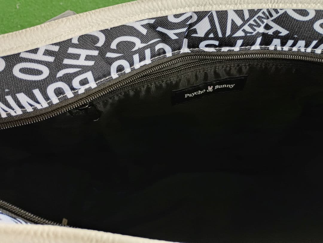 PSYCHO BUNNY トートバッグ ホワイト/ネイビー