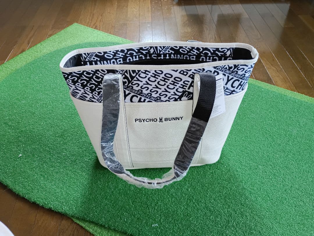 PSYCHO BUNNY トートバッグ ホワイト/ネイビー