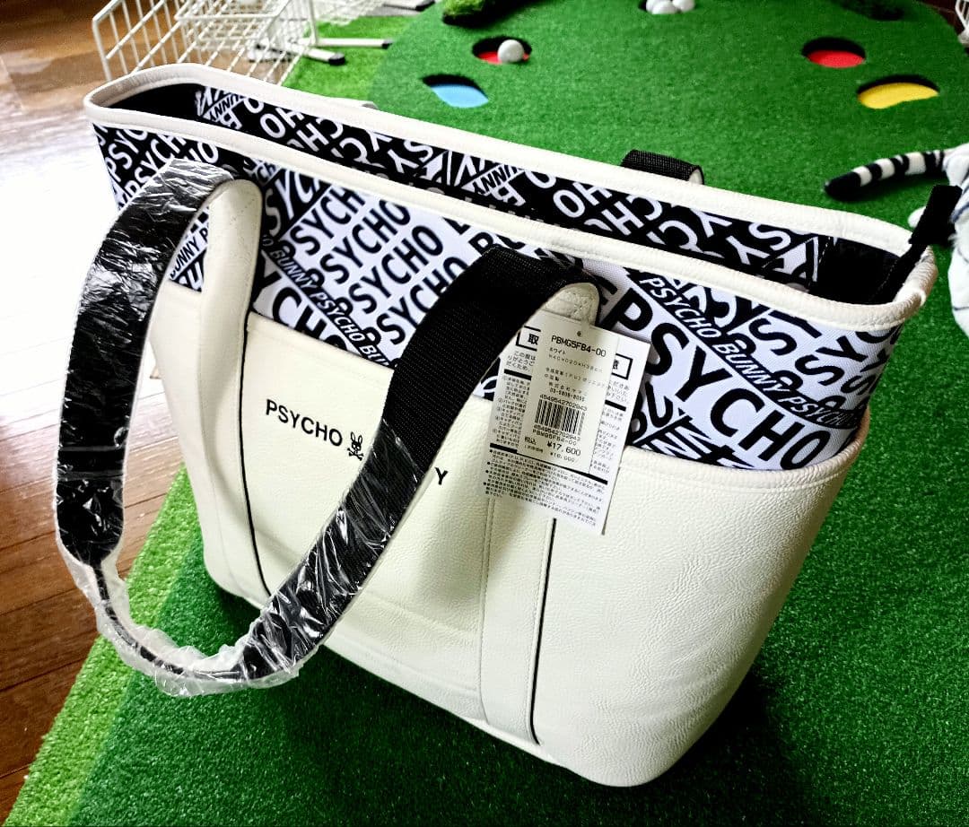 PSYCHO BUNNY トートバッグ ホワイト/ネイビー