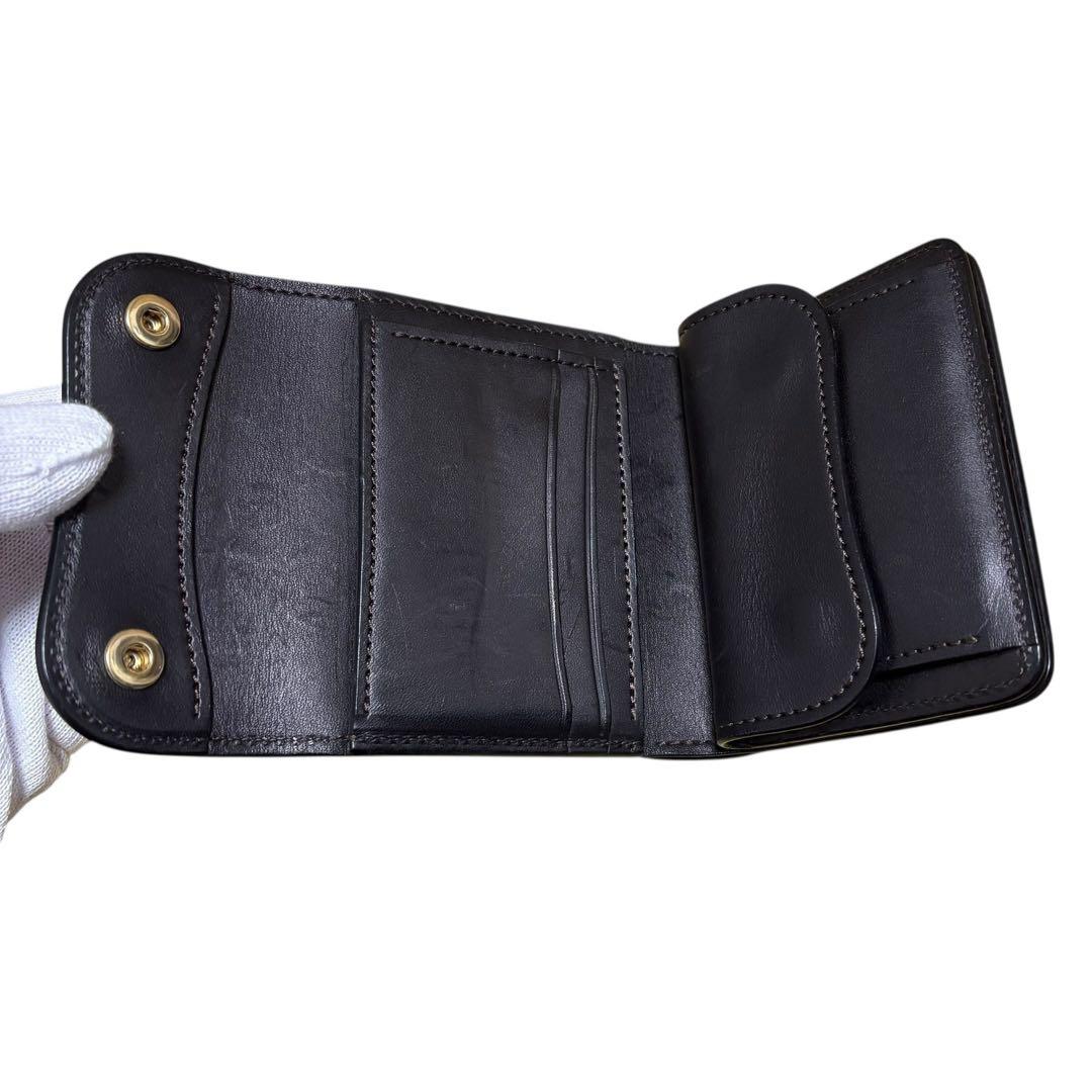 美品✨WILDSWANS ENO　サドルプルアップ　小型3つ折り財布　ブラック