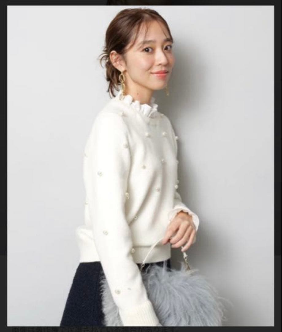 ♥*♡様 ジャスグリッティー パール刺繍プルオーバー ニット ホワイト